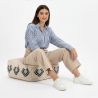 Buy Pouffe Boho Bali , Square in Cotton - Iris Bali Cream 60245 at MyFaktory